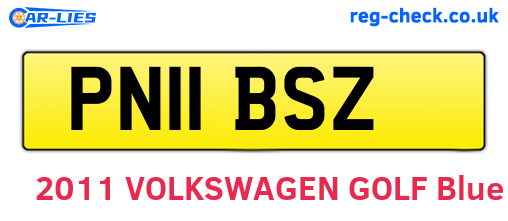PN11BSZ are the vehicle registration plates.