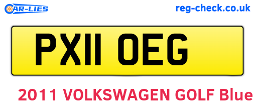 PX11OEG are the vehicle registration plates.
