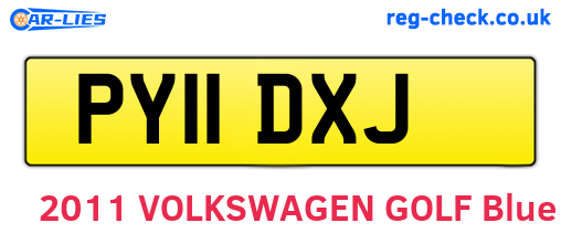PY11DXJ are the vehicle registration plates.
