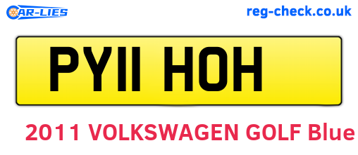 PY11HOH are the vehicle registration plates.