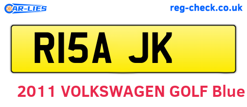 R15AJK are the vehicle registration plates.