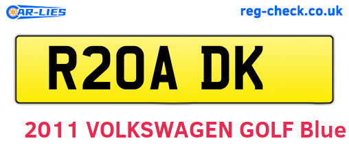 R20ADK are the vehicle registration plates.