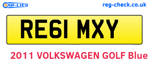RE61MXY are the vehicle registration plates.