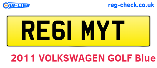 RE61MYT are the vehicle registration plates.