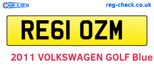 RE61OZM are the vehicle registration plates.