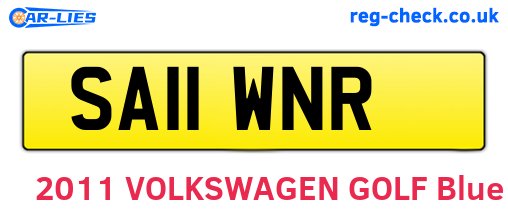 SA11WNR are the vehicle registration plates.