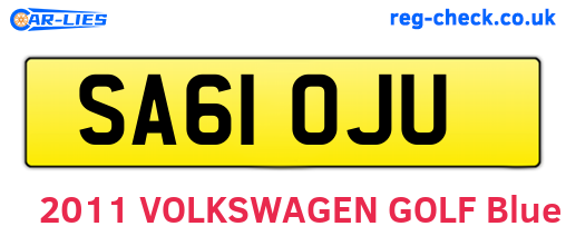 SA61OJU are the vehicle registration plates.