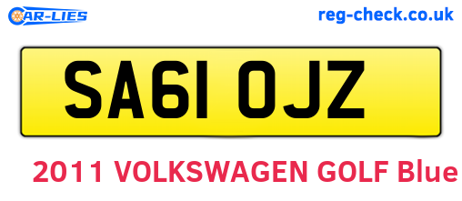 SA61OJZ are the vehicle registration plates.