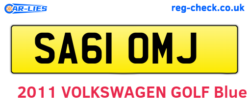 SA61OMJ are the vehicle registration plates.
