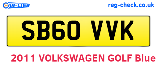 SB60VVK are the vehicle registration plates.