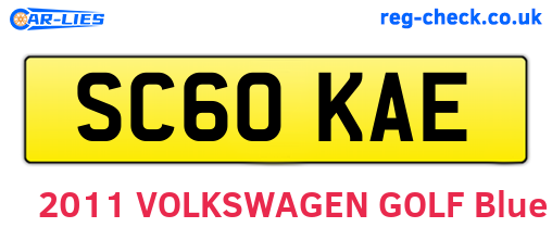 SC60KAE are the vehicle registration plates.