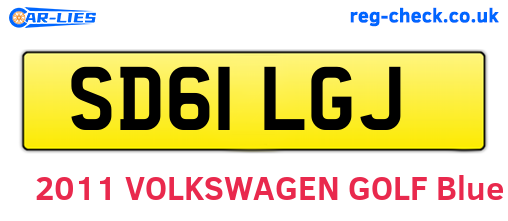 SD61LGJ are the vehicle registration plates.