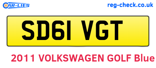 SD61VGT are the vehicle registration plates.