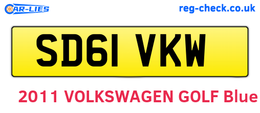 SD61VKW are the vehicle registration plates.