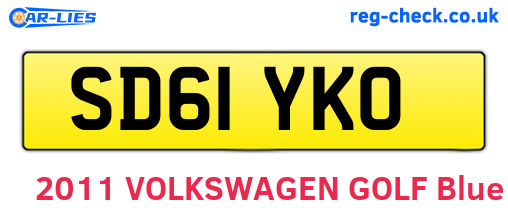 SD61YKO are the vehicle registration plates.