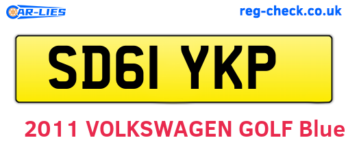 SD61YKP are the vehicle registration plates.