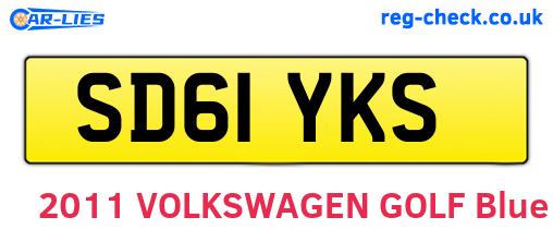 SD61YKS are the vehicle registration plates.