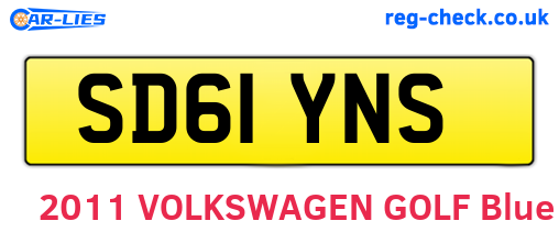 SD61YNS are the vehicle registration plates.