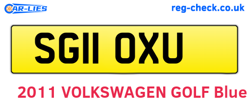 SG11OXU are the vehicle registration plates.