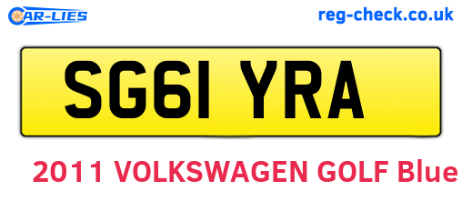 SG61YRA are the vehicle registration plates.