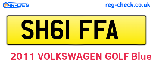 SH61FFA are the vehicle registration plates.