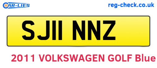 SJ11NNZ are the vehicle registration plates.