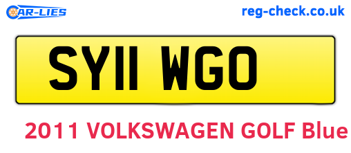 SY11WGO are the vehicle registration plates.