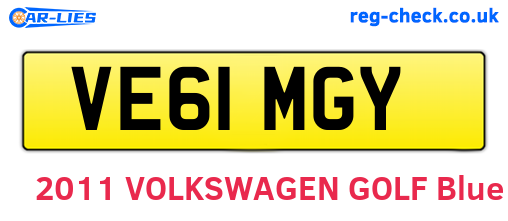 VE61MGY are the vehicle registration plates.