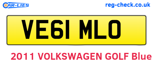 VE61MLO are the vehicle registration plates.