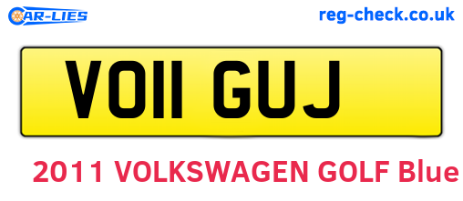 VO11GUJ are the vehicle registration plates.
