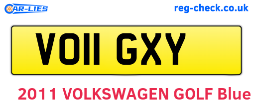 VO11GXY are the vehicle registration plates.