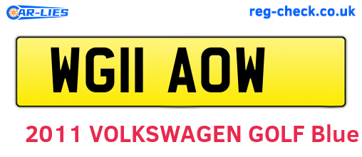 WG11AOW are the vehicle registration plates.