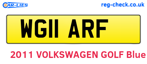WG11ARF are the vehicle registration plates.