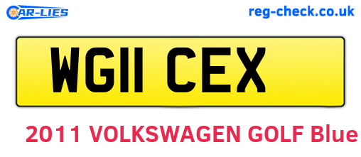 WG11CEX are the vehicle registration plates.