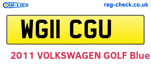 WG11CGU are the vehicle registration plates.