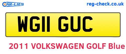 WG11GUC are the vehicle registration plates.