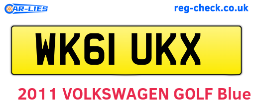 WK61UKX are the vehicle registration plates.