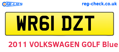 WR61DZT are the vehicle registration plates.