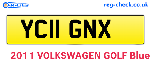 YC11GNX are the vehicle registration plates.