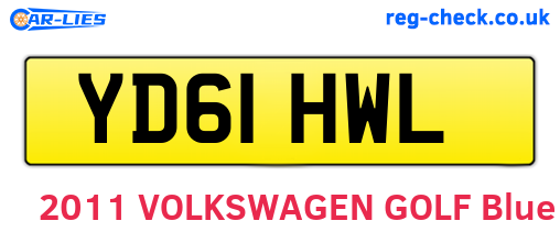 YD61HWL are the vehicle registration plates.