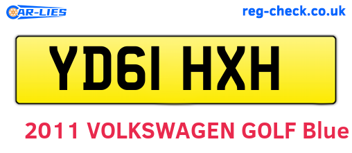 YD61HXH are the vehicle registration plates.