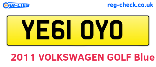 YE61OYO are the vehicle registration plates.
