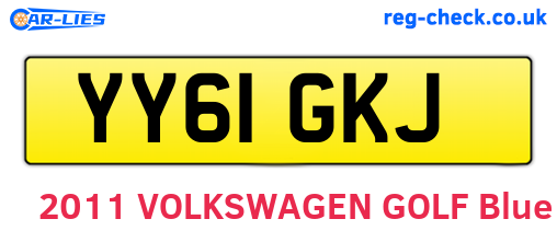 YY61GKJ are the vehicle registration plates.