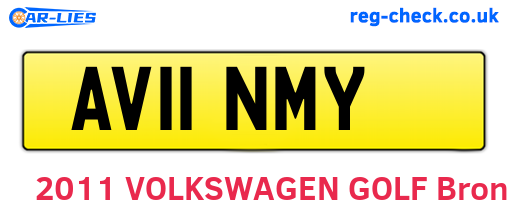 AV11NMY are the vehicle registration plates.