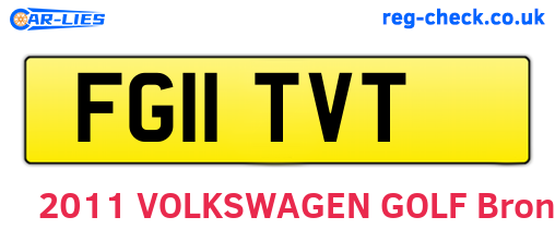 FG11TVT are the vehicle registration plates.