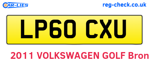 LP60CXU are the vehicle registration plates.