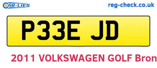 P33EJD are the vehicle registration plates.