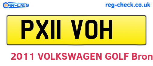 PX11VOH are the vehicle registration plates.