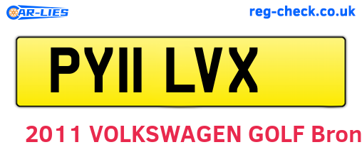 PY11LVX are the vehicle registration plates.