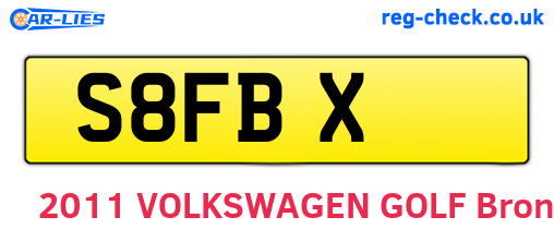 S8FBX are the vehicle registration plates.